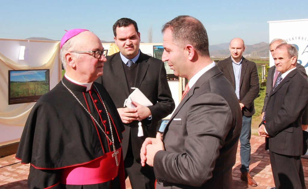 of Mons. George Frendo President of Caritas Albania, and mayor of Cerrik Mr.Altin Toska